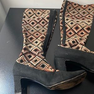these are crocheted "vintage" zip up boots.   need a little TLC.